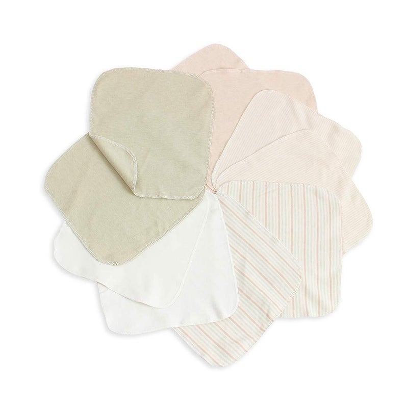Lion Bear 10 Pack Reusable Colored Organics Baby Washcloths, Soft Absorbent Organic Cotton Washable Saliva Towel Face Wipes,Face Towel, Natural Baby Wipes for Sensitive Skin (Multicolor) - Image 1